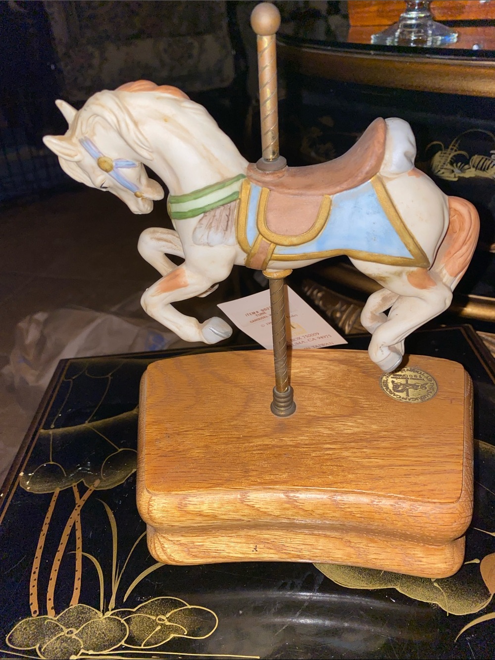 Vintage 1988 Tobin Fraley 3rd ED Carousel Horse Figurine in Cream and Peach - Picture 7 of 10